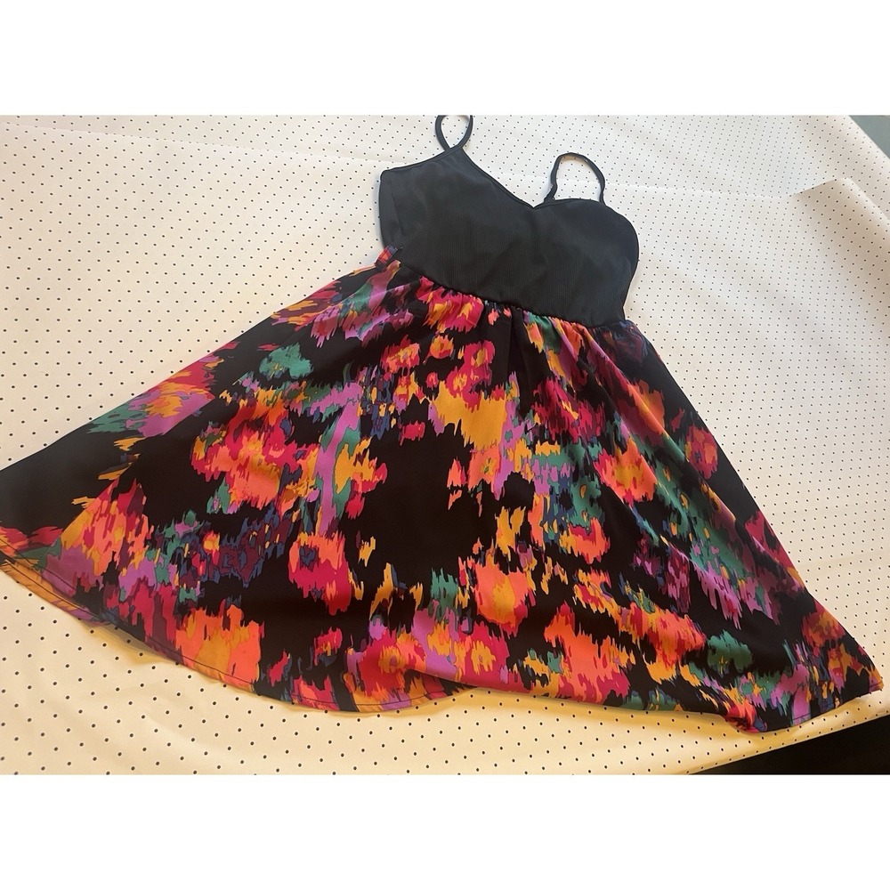 SHEIN Neon Abstract Slip Dress Women's Medium Y2K Party Mini